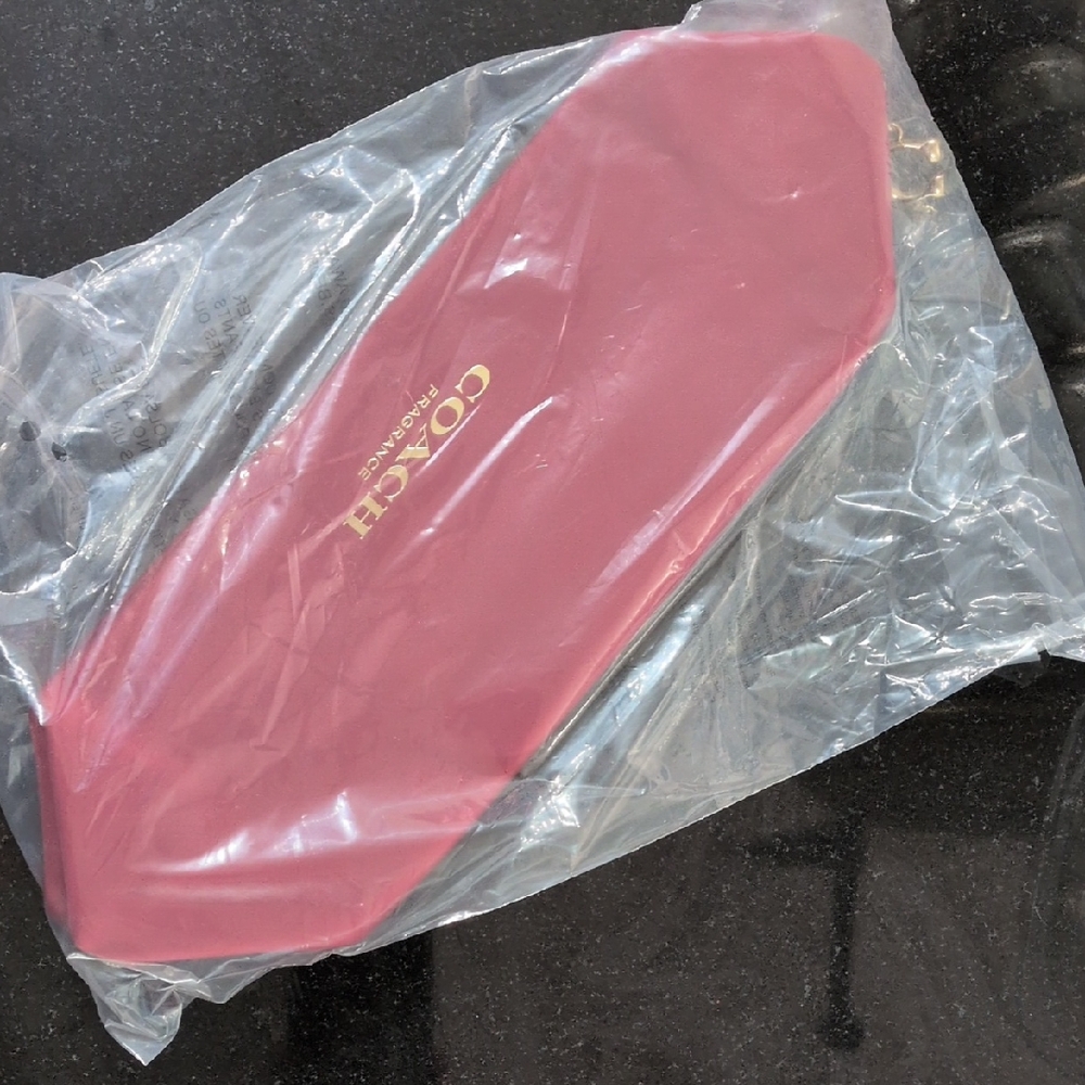 Coach Burgundy Cosmetics Pouch with Gold Detail